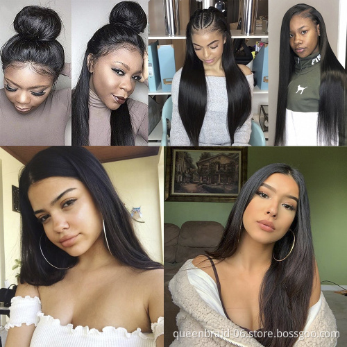 10A Virgin Hair Transparent Lace Front Human Hair Wigs 180% HD Lace Frontal Wig For Black Women 4x4 Lace Closure Wig